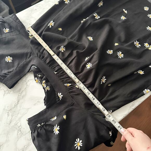 Madewell Square Neck Linen Mini Dress Lazy Daisy Print Women's Size XXS‎ - Picture 11 of 11